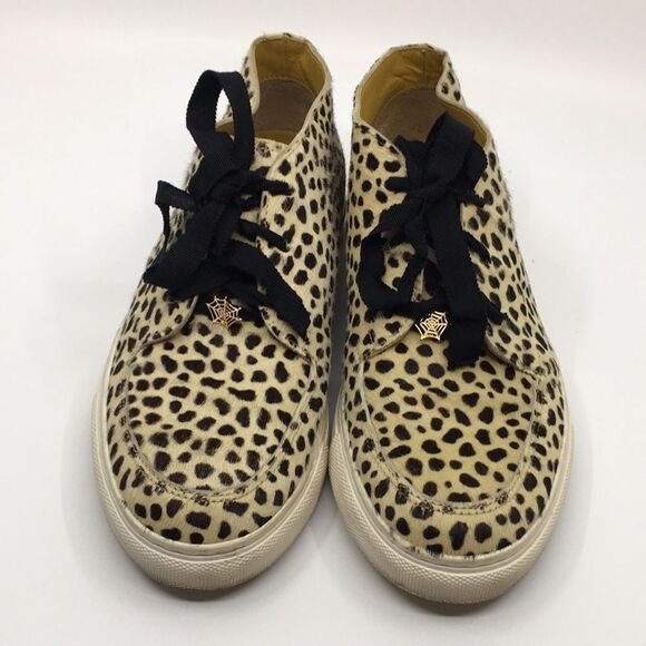 Charlotte Olympia Trista Leopard Calf Hair on Hide Shoes Sneakers EU 38 US 7.5 - Picture 1 of 16